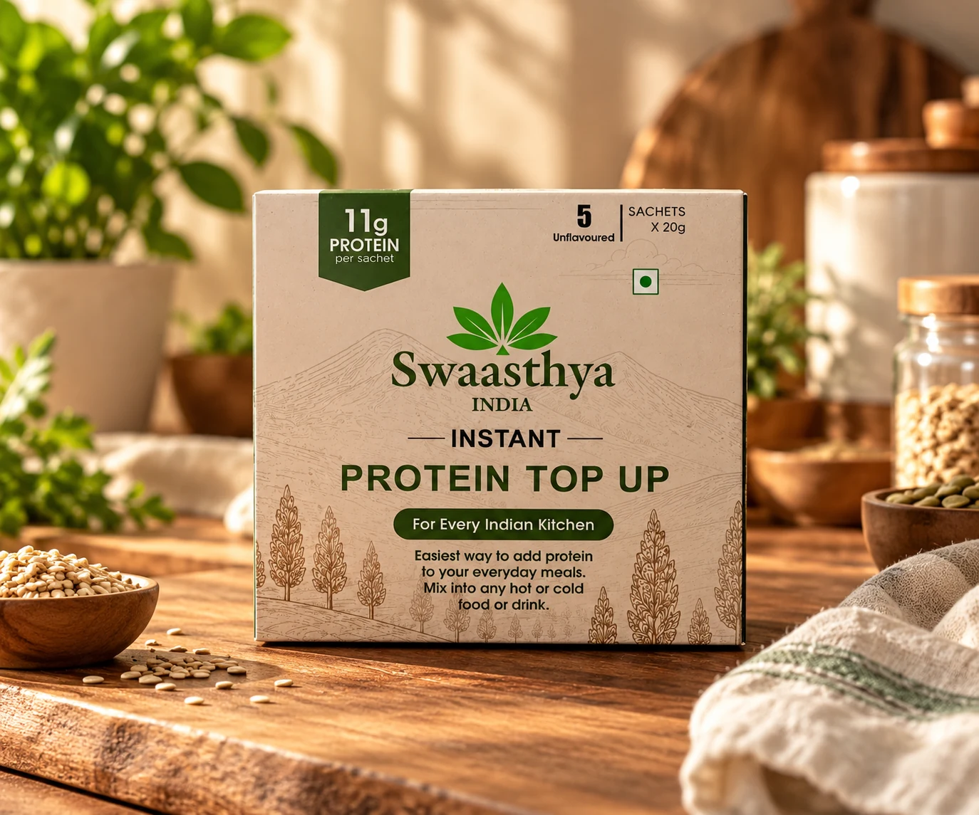 Swaasthya protein top-up box - front