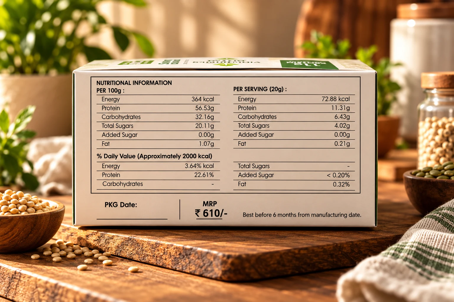 Swaasthya protein top-up box - nutrition information